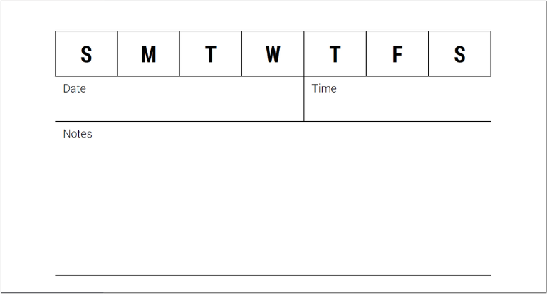 Business Card Back Appointment