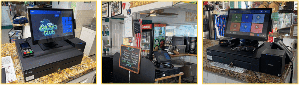 TableTurn POS terminals in use at Cabana Club's bar and beach shop